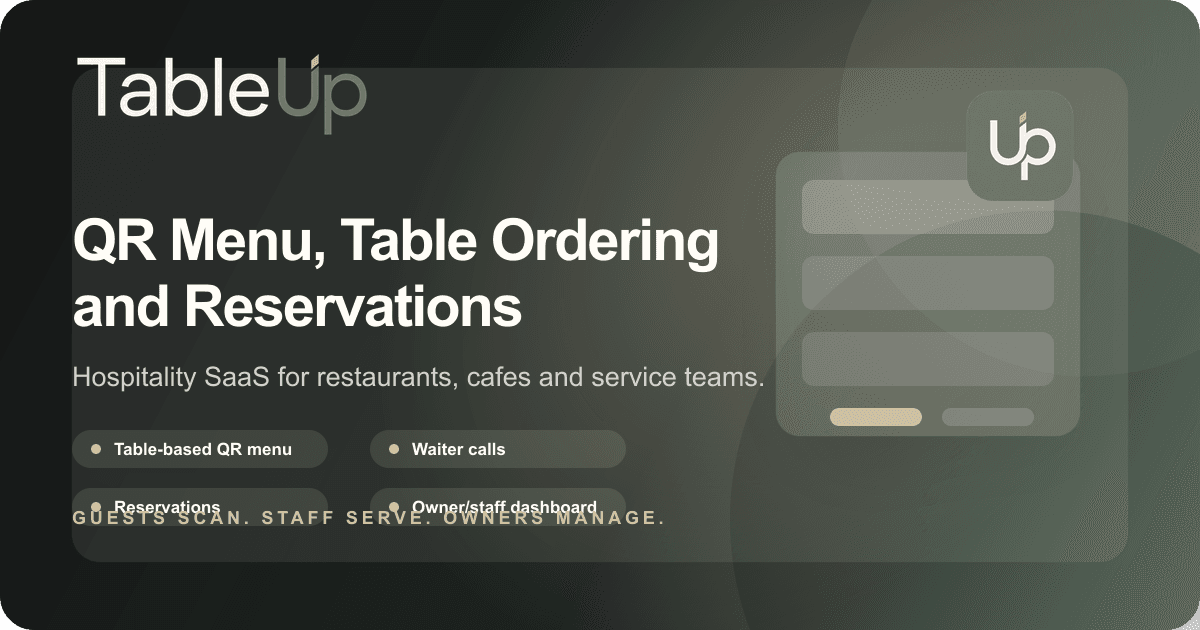 TableUp demo restoran